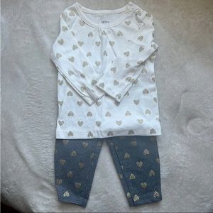 Carter’s Heart Print Shirt & Pant Set
